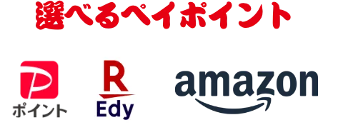 選べるポイント。PayPay、楽天Edy、amazon